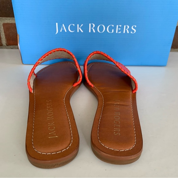 Jack Rogers Womens Sofia red Leather Slip On Flat Sandals Shoes US 7 M NEW - Picture 5 of 9
